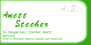 anett stecher business card